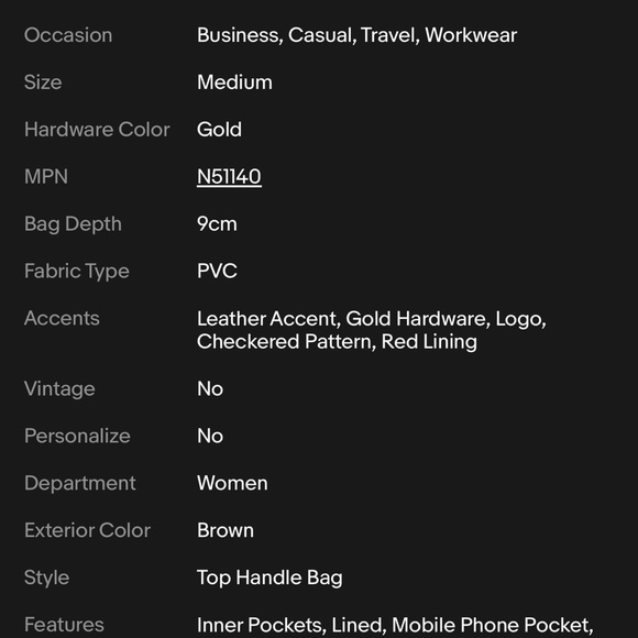 LV Sac Plat tote bag in the Damier Ebène canvas and brown leather trim - Picture 15 of 16